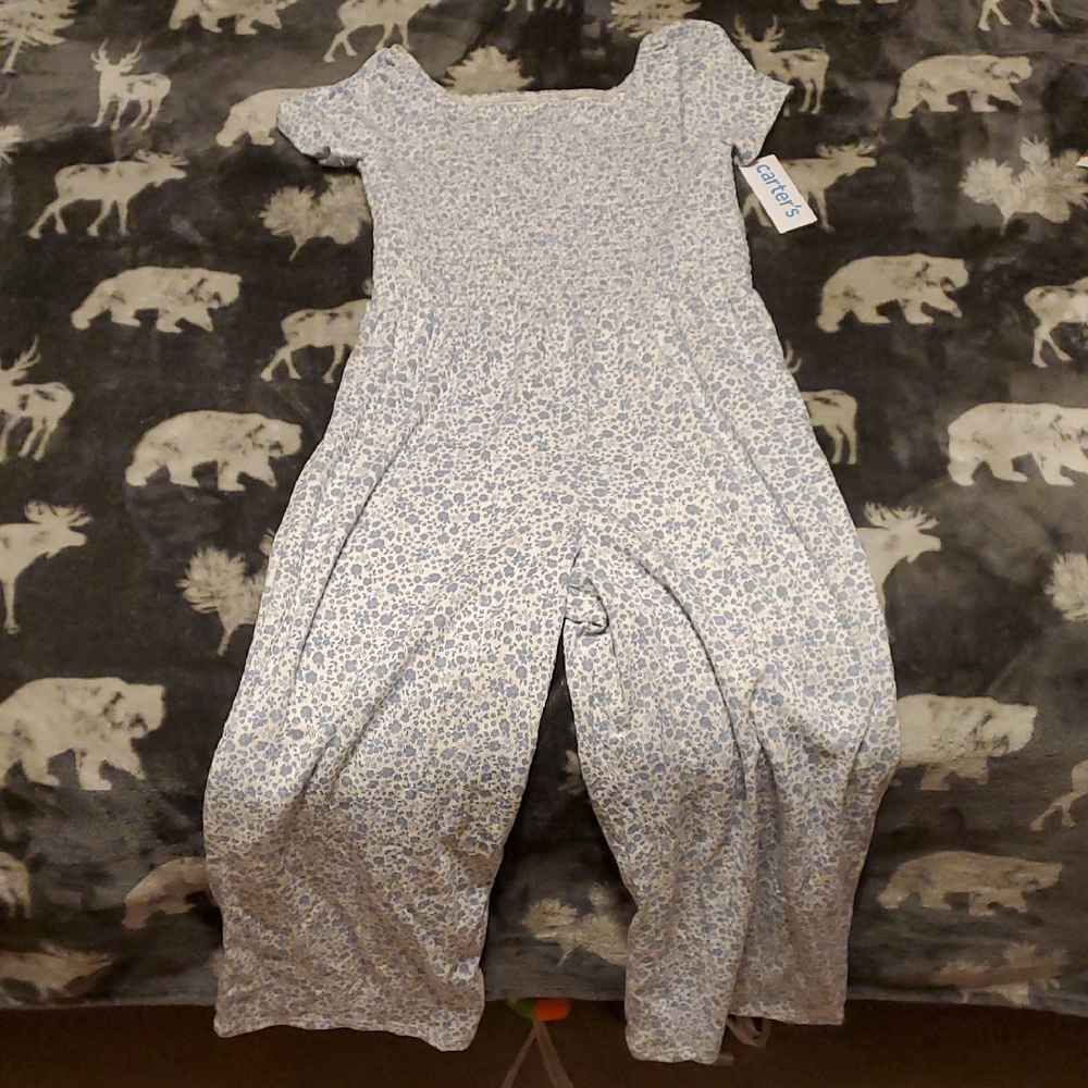 Carter's Light Blue Floral Romper
